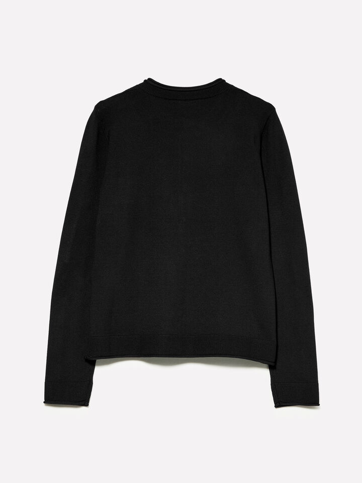 Cardigan noir coupe régulière - cardigans pour femme - Noir | Sisley image number 2